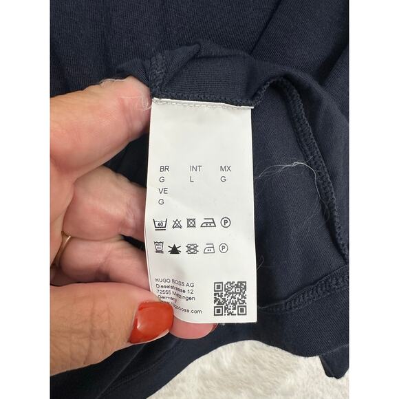 Hugo Boss Navy V-Neck Tee Shirt Large Mens Basic - Picture 6 of 7